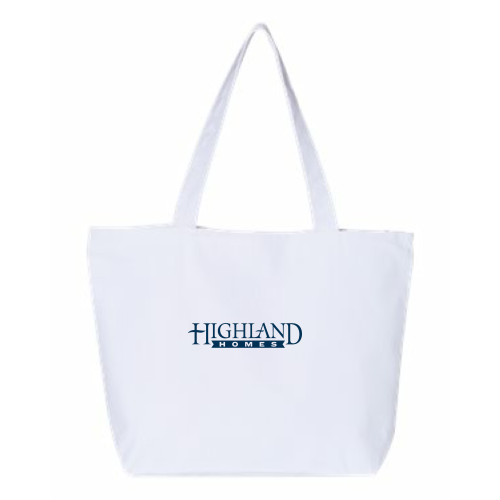 Highland Homes - 24.5L Canvas Zippered Tote v2