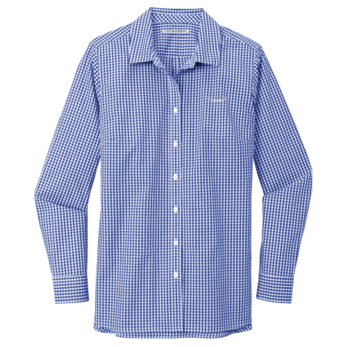 Highland Homes - Ladies Broadcloth Gingham Easy Care Shirt