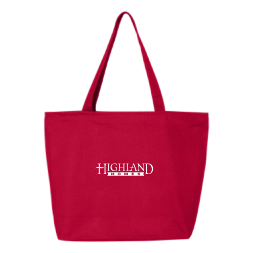Highland Homes - 24.5L Canvas Zippered Tote v1