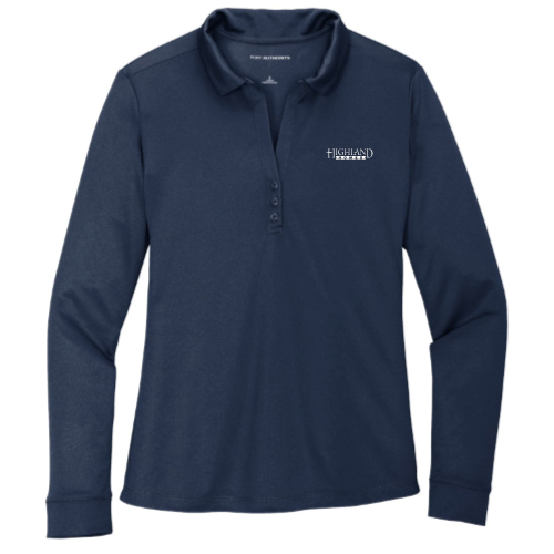 Highland Homes Ladies Long Sleeve Performance Polo