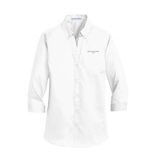 Huntington Homes Port Authority Ladies 3/4-Sleeve SuperPro Twill Shirt v2