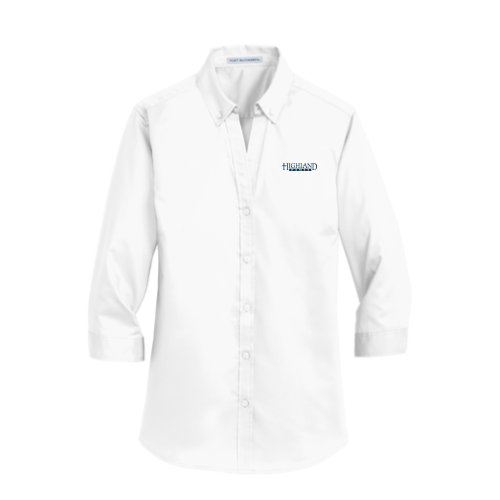 Highland Homes - Port Authority Ladies 3/4-Sleeve SuperPro Twill Shirt v2