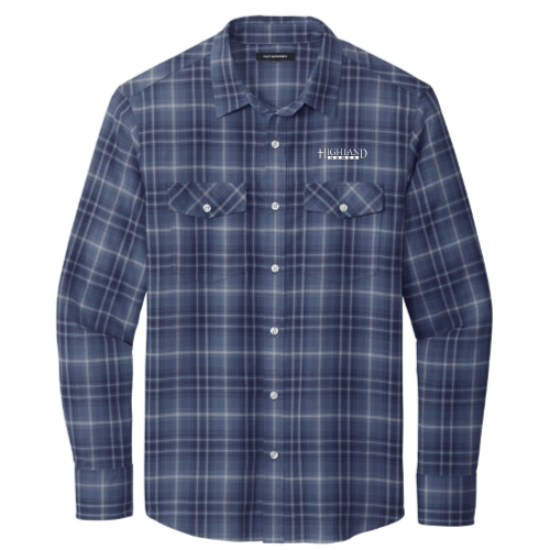 Highland Homes Mens Button Up Flannel Print